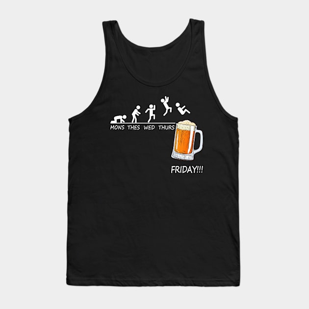 Mons Tues Wed Thurs Friday Funny Beer Drinking Lover Tank Top by ROMANSAVINRST